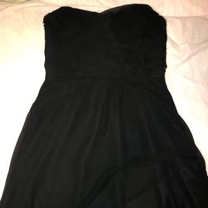 👑 Express strapless dress with ruffles